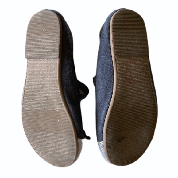 OLD NAVY Silver Glitter and Blue Ballet Flats Bow - Picture 2 of 2